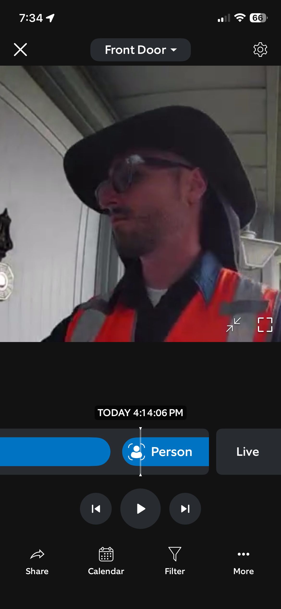 This guy tried to open our door